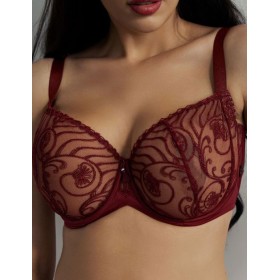 Мягкий бюстгальтер балконет Kris Line RUBIN half cup soft, Цвет: гранат, Размеры: 60GG