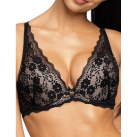 Бюстгальтер бралетт пуш-ап MAT NIKI Czarno-Bezowy M-3756-11, Цвет: черный, Размеры: 65G