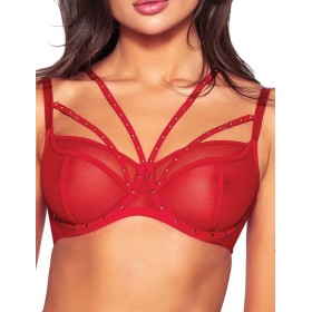 Мягкий бюстгальтер на большой бюст Novika POIS POIS ROUGE N03 M, Цвет: красный, Размеры: 80K