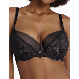 Кружевной поролоновый бюстгальтер Esotiq ILUSION 41031 черный+графит, Цвет: черный+графит, Размеры: 70F