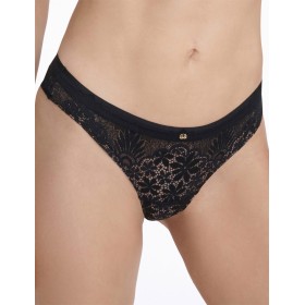 Кружевные стринги Esotiq ILUSION 41032 черный+графит, Цвет: черный+графит, Размеры: S