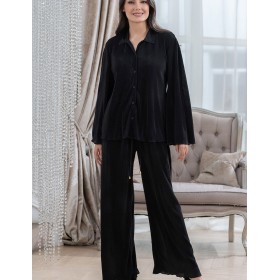 Брючный комплект плиссированный Mia-Amore ROXY 7376 черный, Цвет: черный, Размеры: L