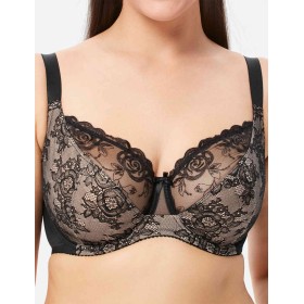 Бюстгальтер с мягкой чашкой Milavitsa 127503 черный с нюдом, Цвет: черный с нюдом, Размеры: 80D