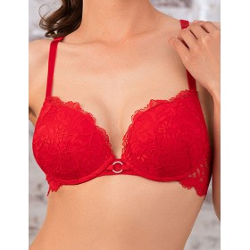 Бюстгальтер пуш-ап гелевый Mioocchi MATILDA 8100 rosso, Цвет: rosso (красный), Размеры: 80D