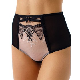 Трусы слипы комфорт Coquette Revue JETAIME 62129, Цвет: телесный с черным, Размеры: S