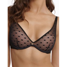 Бюстгальтер пуш-ап в горох Esotiq IZZIE 40920 черный, Цвет: черный, Размеры: 70D