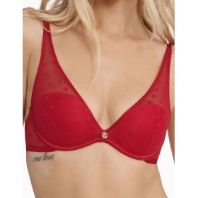 Бюстгальтер пуш-ап в горох Esotiq IZZIE 40920 красный, Цвет: красный, Размеры: 65C
