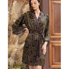 Халат шелковый Mia-Amore ELECTRA 4013, Цвет: баклажан, Размеры: 2XL/3XL