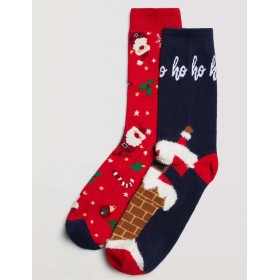 Носки мужские 2 пары Ysabel Mora 22893 темно-синий + красный, Цвет: темно-синий + красны, Размеры: 41/46