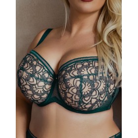 Мягкий бюстгальтер на большую грудь Kris Line ESSENCE soft full cup, Цвет: изумруд, Размеры: 70F