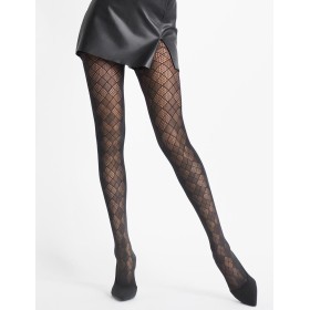 Ажурные колготки Marilyn CHARLY B08 чёрный, Цвет: чёрный, Размеры: 1/2