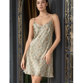 Атласная сорочка с узором Mia-Amore TERESA 7380, Цвет: мультколор, Размеры: 3XL