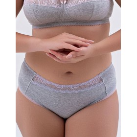 Трусы слипы хлопковые Valmira 2955/C серый с лотосом, Цвет: серый с лотосом, Размеры: M