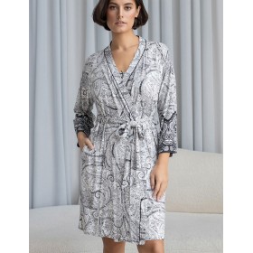 Халат трикотажный Mia-Amore LUCIA 1913, Цвет: молочный+узор, Размеры: L/XL