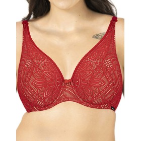Кружевной бюстгальтер на косточках Mefemi DESIRE M bralette красный, Цвет: красный, Размеры: 90C