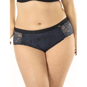 Кружевные трусы шорты Mefemi DEBORA SZORTY индиго, Цвет: индиго, Размеры: L