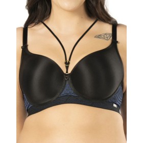 Бюстгальтер минимайзер Mefemi DEBORA U minimizer индиго, Цвет: черный+индиго, Размеры: 70G