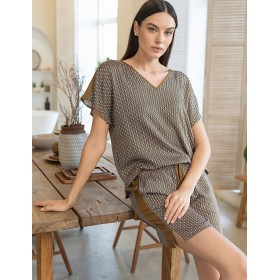 Комплект из вискозы с шёлком Mia-Amore DONNA 5132, Цвет: коричневый, Размеры: L