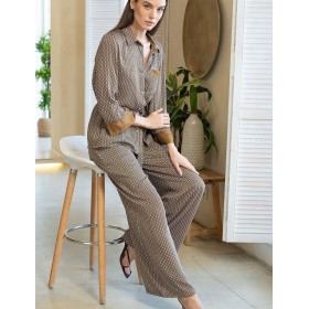 Пижама комплект жакет+брюки Mia-Amore DONNA 5136, Цвет: коричневый, Размеры: 4XL