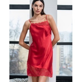 Атласная сорочка с кружевом Mia-Amore MARY 7431 красный, Цвет: красный, Размеры: 3XL