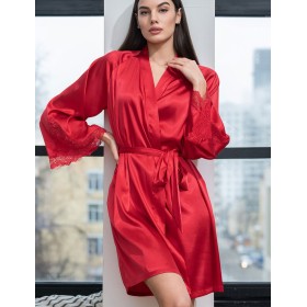 Атласный халат-кимоно Mia-Amore MARY 7433 красный, Цвет: красный, Размеры: 2XL/3XL