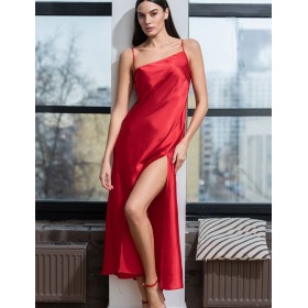 Длинная сорочка из атласа Mia-Amore MARY 7438 красный, Цвет: красный, Размеры: XL