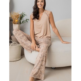 Трикотажная пижама со штанами Mia-Amore NELLY 1946, Цвет: бежевый, Размеры: S