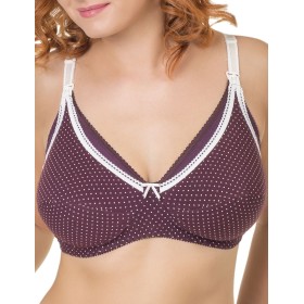 Хлопковый бюстгальтер для кормления Valmira 1123/C вино в крапинку, Цвет: вино в крапинку, Размеры: 85D