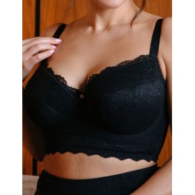 Бюстье с поролоновыми чашками Valmira 1244/H тисненый черный, Цвет: тисненый черный, Размеры: 80C