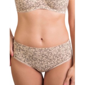 Трусики из хлопка Valmira 2929/C бежевый с черным, Цвет: бежевый с черным, Размеры: 3XL