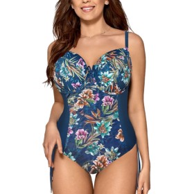 Закрытый купальник с уплотненной чашкой Ava SKJ31 U, Цвет: флора, Размеры: 70E