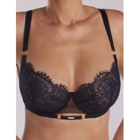 Кружевной бюстгальтер Kinga MOONSTONE 1116-SC темно-синий с черным, Цвет: темно-синий+черный, Размеры: 65H