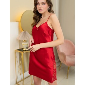 Атласная сорочка с кружевом Mia-Amore ESTER 7291 красный, Цвет: красный, Размеры: S