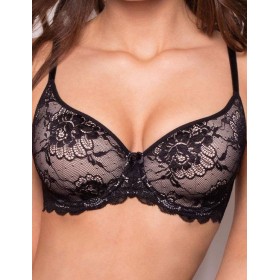 Бюстгальтер спейсер Orhideja 180-001 черный/серебристый пион, Цвет: черный/пион, Размеры: 70C