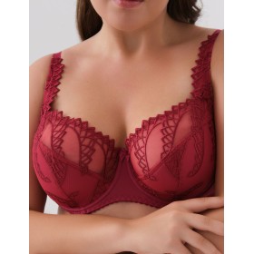 Бюстгальтер полумягкий с вышивкой Valmira 1109 сангрия, Цвет: сангрия с вышивкой, Размеры: 85C