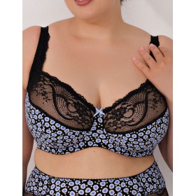 Бюстгальтер полумягкий Valmira 1109-1109/B черный с синим, Цвет: черный с синим, Размеры: 85H