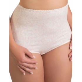 Трусы женские высокие из хлопка Valmira 2930/C молоко с аметистом, Цвет: молоко с аметистом, Размеры: 4XL