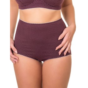 Трусы женские высокие из хлопка Valmira 2930/C вино в крапинку, Цвет: вино в крапинку, Размеры: L