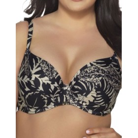 Бюстгальтер купальный мягкий Ava MOCCA SK185 M, Цвет: чёрно-бежевый, Размеры: 90E