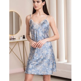 Короткая шелковая сорочка Mia-Amore REBECCA 5160 голубой жемчуг, Цвет: голубой жемчуг, Размеры: L