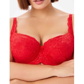 Кружевной бюстгальтер с поролоном Elli 3030 красный, Цвет: красный, Размеры: 95F