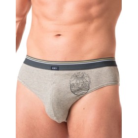 Мужские слипы Key MPP 776 A24 (2 шт) светло-серый + синий, Цвет: светло-серый + синий, Размеры: L