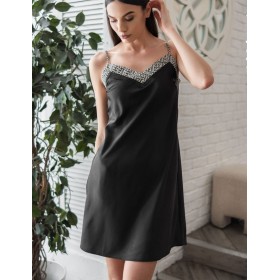 Шёлковая сорочка Mia-Amore JADORE 4081, Цвет: черный, Размеры: 3XL