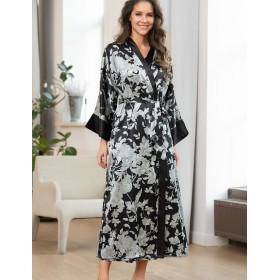 Шелковый халат кимоно Mia-Amore VITTORIA 5159 черный, Цвет: черный, Размеры: L/XL