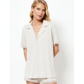 Пижама с шортами Aruelle EVIE, Цвет: светло-бежевый, Размеры: S