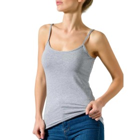 Хлопковая майка на тонких бретелях Cotonella GD006 L_ALTRA grigio melange, Цвет: grigio melange (серы, Размеры: M