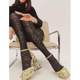 Колготки с узором Gabriella 309 CAMEO nero 60 den, Цвет: чёрный, Размеры: 2