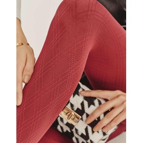 Колготки с геометрическим узором Gabriella 314 ELENA bordo 60 den, Цвет: бордовый, Размеры: 4