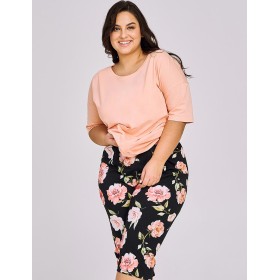 Женская пижама с бриджами Taro MARGOT 3161-01, Цвет: персиковый, Размеры: 4XL