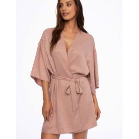 Халат с жаккардовым узором Esotiq DARREN 41229, Цвет: пыльная роза, Размеры: M